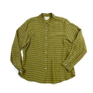 Olive Drab Womens Silk Button Down Shirt